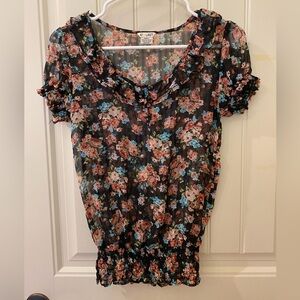 At Last Women Flower Blouse